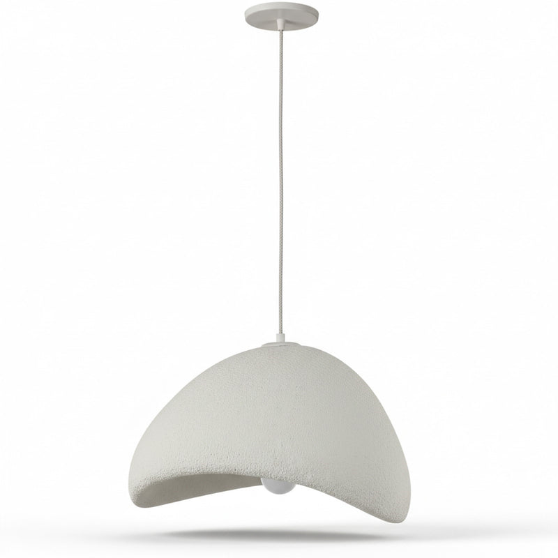 Dainolite Pilar 20in 1-Light Pendant | Contemporary Matte Linen Foam and Metal | Kitchen Island & Dining Room | 19.75 x 19.75 x 12 in | Model PLR-191P-MLN