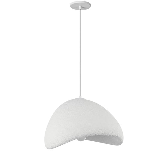 Dainolite Pilar 15.75in 1-Light Pendant | Contemporary White Plaster and Metal | Kitchen Island & Foyer | 15.75 x 19.75 x 11 in | Model PLR-191P-MW