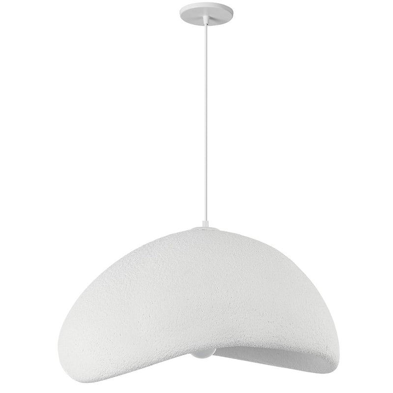 Dainolite Pilar 18.5in 1-Light Pendant | Contemporary White Plaster and Metal | Kitchen Island & Foyer | 18.5 x 23.75 x 12.25 in | Model PLR-231P-MW