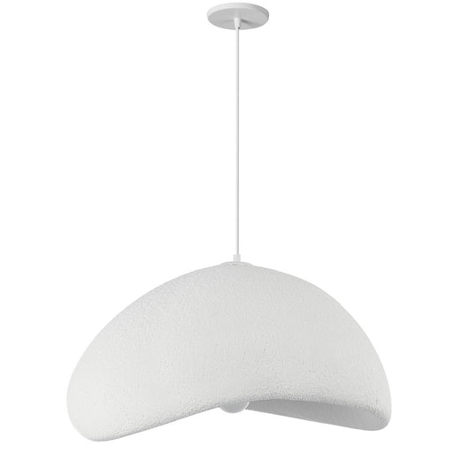 Dainolite Pilar 18.5in 1-Light Pendant | Contemporary White Plaster and Metal | Kitchen Island & Foyer | 18.5 x 23.75 x 12.25 in | Model PLR-231P-MW