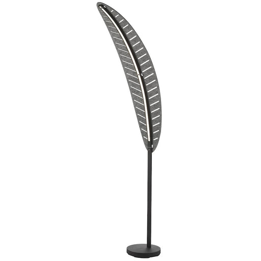 Dainolite Palma 70in Floor Lamp | Modern Matte Black and Grey Felt Shade | Bedroom & Living Room | 1320 Lumens, 3000K | Model PMA-7022F-MB-500