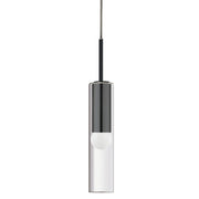 Dainolite Palmer 17in 1-Light Pendant | Modern Matte Black and Clear Glass | Kitchen Island & Dining Room | 40W, Dimmable | Model PMR-171P-MB