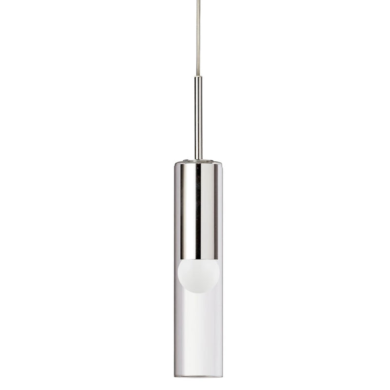 Dainolite Palmer 1-Light Pendant | Modern Polished Chrome and Clear Glass | Kitchen Island & Dining Room | 3 x 3 x 17 in | Model PMR-171P-PC
