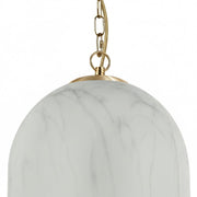 Dainolite Patrice 12in 1-Light Pendant | Industrial Aged Brass Metal and Faux Alabaster Glass | Kitchen Island & Dining Room | 12 x | Model PRC-121P-AGB
