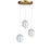 Dainolite Peri 3 Light Multi Pendant, Aged Brass/Clear