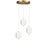 Dainolite Peri 3 Light Multi Pendant, Aged Brass/Clear