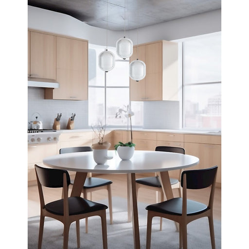 Dainolite Peri 3 Light Multi Pendant, Matte Black/Clear