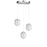 Dainolite Peri 3 Light Multi Pendant, Polished Chrome/Clear