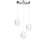 Dainolite Peri 3 Light Multi Pendant, Polished Chrome/Clear