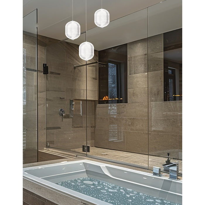 Dainolite Peri 3 Light Multi Pendant, Polished Chrome/Clear