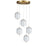 Dainolite Peri 5 Light Multi Pendant, Aged Brass/Clear - PRI-1530LEDP-AGB