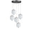 Dainolite Peri 5 Light Multi Pendant, Matte Black/Clear