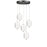 Dainolite Peri 5 Light Multi Pendant, Matte Black/Clear
