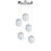 Dainolite Peri 5 Light Multi Pendant, Polished Chrome/Clear