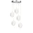Dainolite Peri 5 Light Multi Pendant, Polished Chrome/Clear