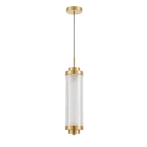 Dainolite Peri 19in 1-Light LED Pendant | Contemporary Aged Brass and Clear Acrylic | Kitchen Island & Dining Room | Model PRI-1916LEDP-AGB