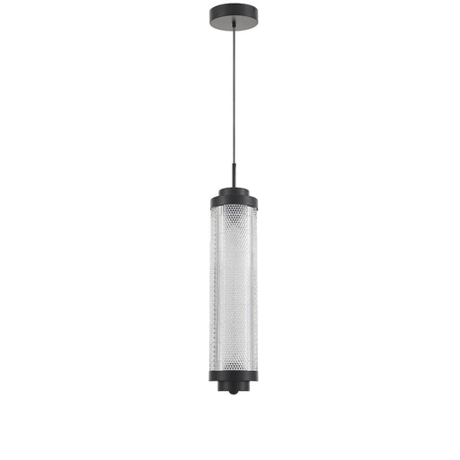 Dainolite Peri 19in 1-Light LED Pendant | Contemporary Matte Black and Clear Acrylic | Kitchen Island & Dining Room | Model PRI-1916LEDP-MB