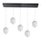 Dainolite Peri 5 Light Linear Pendant, Matte Black/Clear