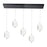 Dainolite Peri 5 Light Linear Pendant, Matte Black/Clear