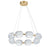 Dainolite Peri 8 Light Chandelier, Aged Brass/Clear - PRI-3256LEDP-AGB