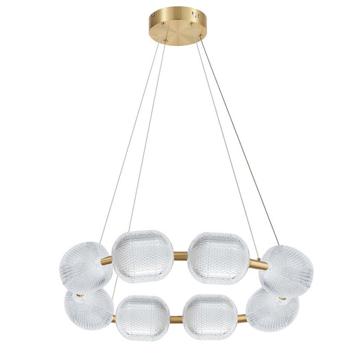 Dainolite Peri 8 Light Chandelier, Aged Brass/Clear - PRI-3256LEDP-AGB