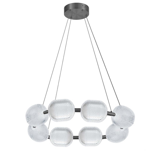 Dainolite Peri 8 Light Chandelier, Matte Black/Clear - PRI-3256LEDP-MB
