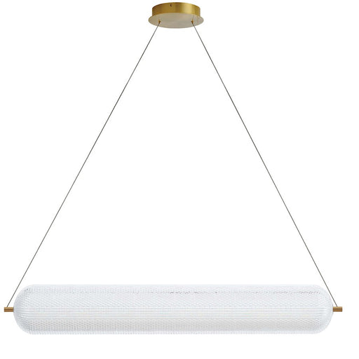 Dainolite Peri 42in 1-Light LED Pendant | Contemporary Aged Brass and Clear Acrylic | Kitchen Island & Dining Room | Model PRI-4236LEDHP-AGB