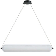 Dainolite Peri 42in 1-Light LED Pendant | Contemporary Matte Black and Clear Acrylic | Kitchen Island & Dining Room | Model PRI-4236LEDHP-MB