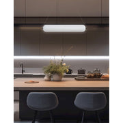 Dainolite Peri 42in 1-Light LED Pendant | Contemporary Matte Black and Clear Acrylic | Kitchen Island & Dining Room | Model PRI-4236LEDHP-MB
