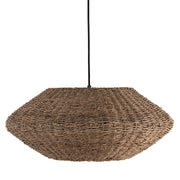 Dainolite Pourel 24in 3-Light Pendant | Transitional Natural Seagrass and Matte Black Metal | Kitchen Island & Dining Room | Model PRL-243P-NAT