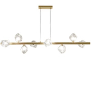 Dainolite Pearlene 54in 8-Light Pendant | Aged Brass and Clear Glass | Kitchen Island & Dining Room | 54 x 12.75 x 12.75 in | Model PRN-548HP-AGB