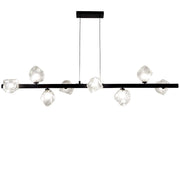 Dainolite Pearlene 54in 8-Light Pendant | Matte Black and Clear Glass | Kitchen Island & Dining Room | 54 x 12.75 x 12.75 in | Model PRN-548HP-MB