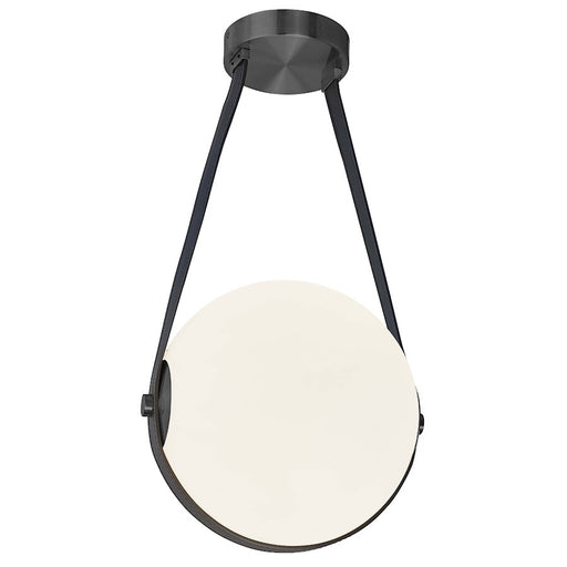 Dainolite Persis 12in 1-Light Pendant | Modern Matte Black and White Glass | Kitchen Island & Dining Room | Model PRS-1215LEDP-MB