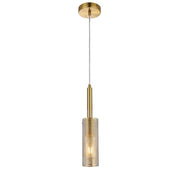 Dainolite Percy 15in 1-Light Pendant | Modern Aged Brass Metal Cylinder | Kitchen Island & Bar | 3 x 3 x 15.25 in | Model PRY-MM-AGB