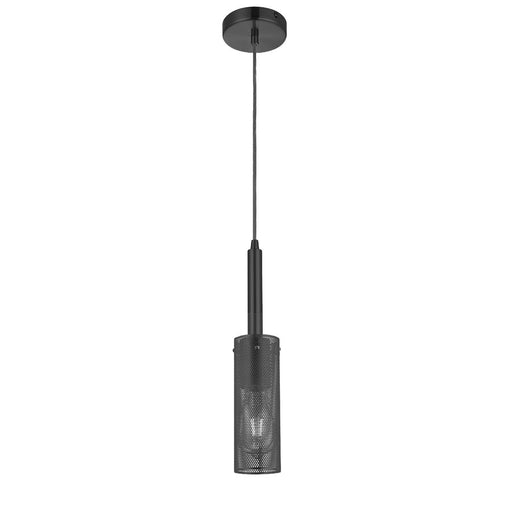 Dainolite Percy 15in 1-Light Pendant | Modern Matte Black Metal Cylinder | Kitchen Island & Bar | 3 x 3 x 15.25 in | Model PRY-MM-MB
