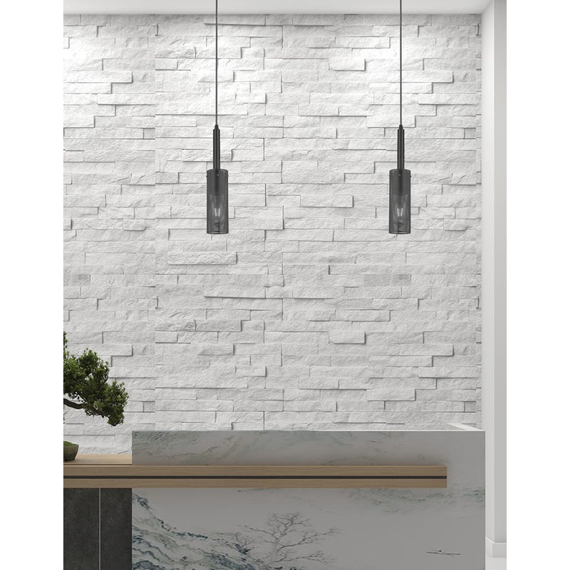 Dainolite Percy 15in 1-Light Pendant | Modern Matte Black Metal Cylinder | Kitchen Island & Bar | 3 x 3 x 15.25 in | Model PRY-MM-MB