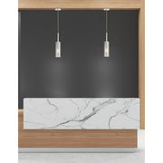 Dainolite Percy 3in 1-Light Pendant | Modern Polished Chrome Metal | Kitchen Island & Bar | 3 x 3 x 15 in | Model PRY-MM-PC