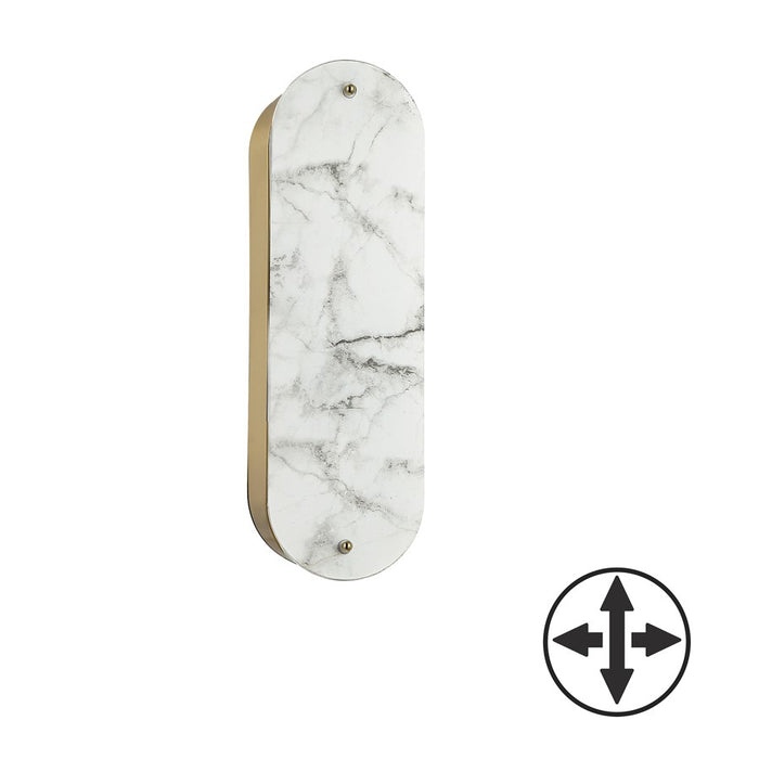 Dainolite Pascal 2 Light 16" Wall Sconce, Aged Brass/Alabaster