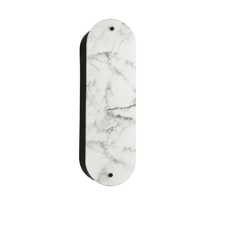 Dainolite Pascal 16in 2-Light Wall Sconce | Contemporary Matte Black and Alabaster Faux Alabaster | Hallway & Bedroom | Model PSC-162W-MB