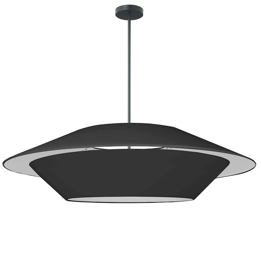 Dainolite Poseidon 36in 4-Light Pendant | Modern Black Fabric Shade and Matte Black Metal | Kitchen Island & Dining Room | 36 x 36 | Model PSO-364P-MB-797
