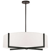 Dainolite Preston 26in 4-Light Pendant | Contemporary Matte Black and White Fabric | Kitchen Island & Dining Room | Model PST-264LP-MB-WH