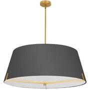 Dainolite Preston 33in 4-Light Pendant | Contemporary Aged Brass and Black Fabric | Dining Room & Foyer | 33 x 33 x 12.5 in | Model PST-324P-AGB-BK