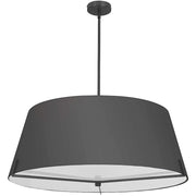 Dainolite Preston 33in 4-Light Pendant | Contemporary Matte Black and Black Fabric | Foyer & Hall | 33 x 33 x 12.5 in | Model PST-324P-MB-BK