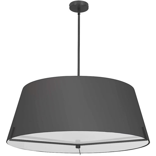 Dainolite Preston 33in 4-Light Pendant | Contemporary Matte Black and Black Fabric | Foyer & Hall | 33 x 33 x 12.5 in | Model PST-324P-MB-BK