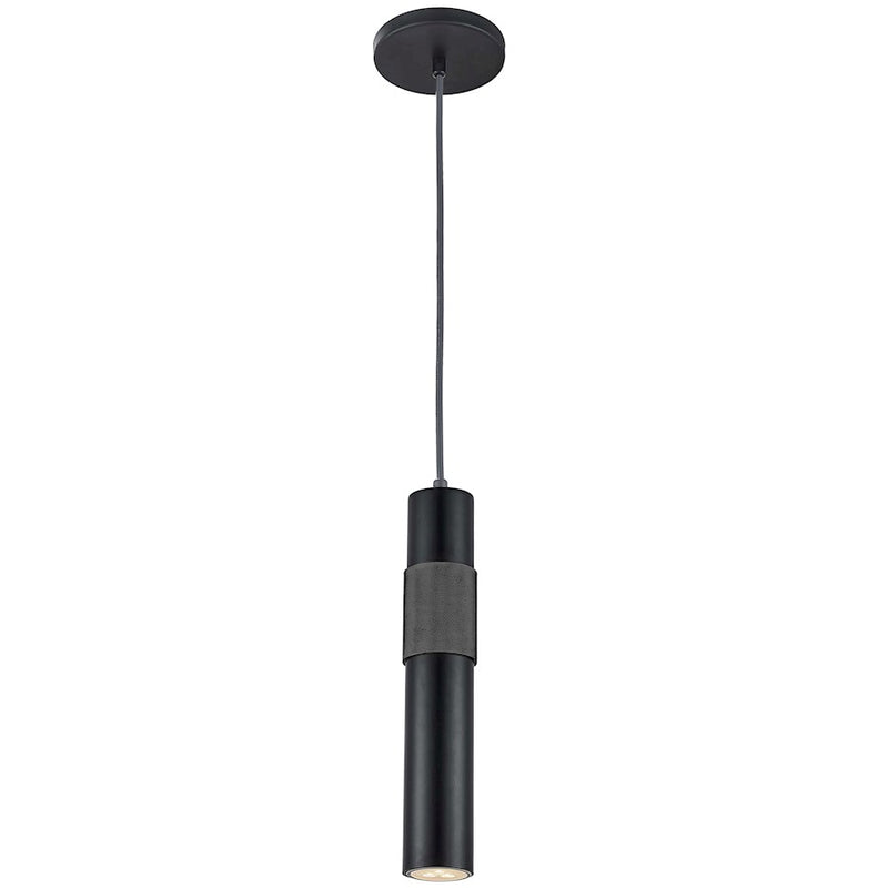 Dainolite Passwell 12in 1-Light Pendant | Modern Matte Black Metal | Kitchen Island & Dining Room | 2.25 x 2.25 x 12 in | Model PSW-121P-MB