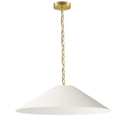 Dainolite Presley 32in 1-Light Large Pendant | Transitional Aged Brass and Cream HardBack Shade | Entryway & Dining Room | 32 x 32 x | Model PSY-L-AGB-720