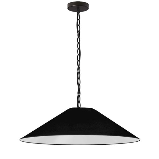 Dainolite Presley 32in 1-Light Pendant | Transitional Matte Black Metal and Black HardBack Shade | Dining Room & Kitchen Island | 32 | Model PSY-L-MB-797