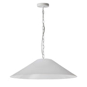 Dainolite Presley 32in 1-Light Pendant | Transitional White Fabric and Matte White Metal | Kitchen Island & Dining Room | Model PSY-L-MW-790