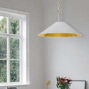 Dainolite Presley 26in 1-Light Medium Pendant | Transitional White & Gold Fabric and Aged Brass Metal | Kitchen Island & Dining Room | Model PSY-M-AGB-692