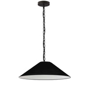 Dainolite Presley 26in 1-Light Medium Pendant | Transitional Matte Black and Black HardBack Fabric | Kitchen Island & Dining Room | Model PSY-M-MB-797